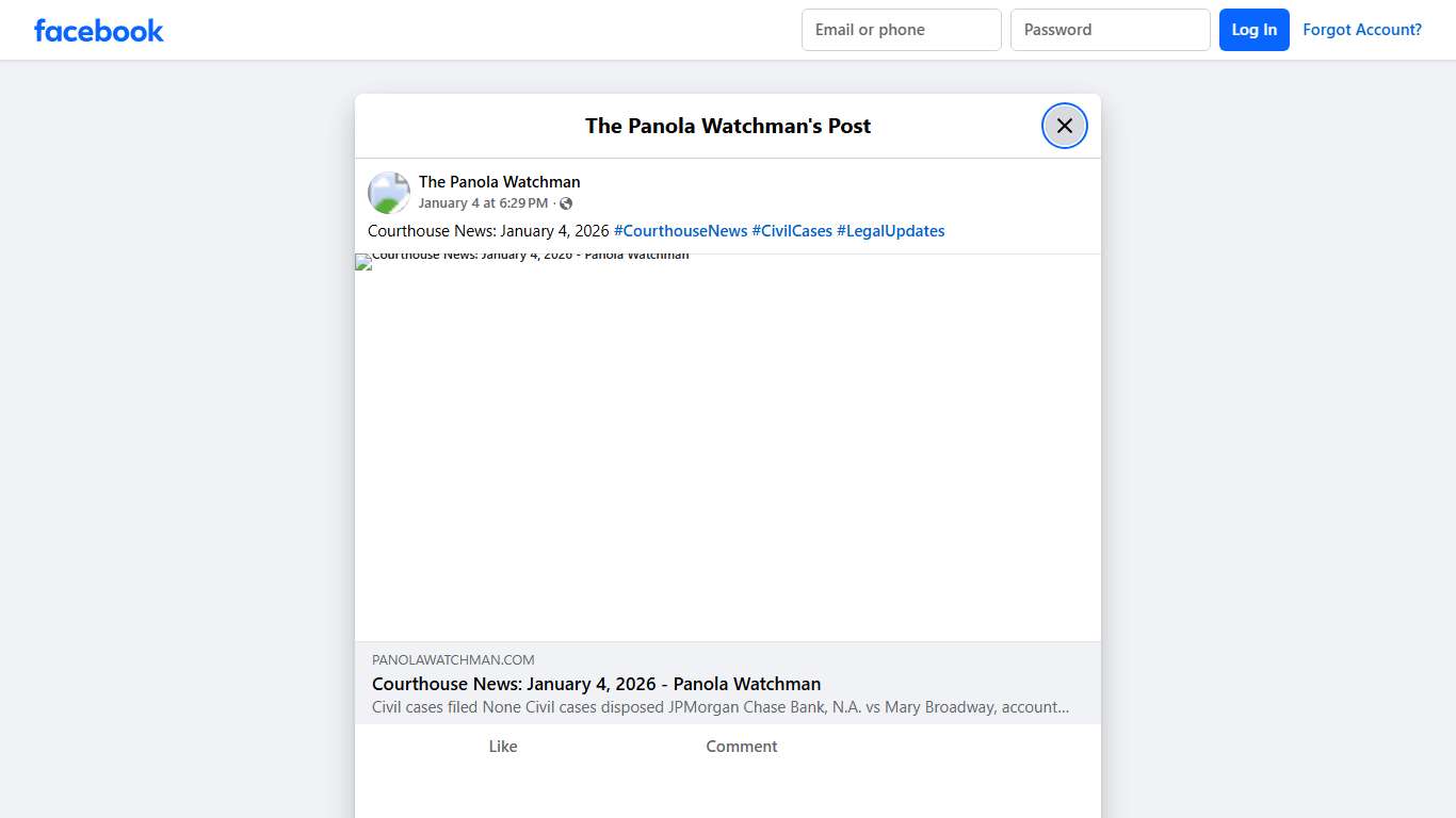 Courthouse News: January 4, 2026... - The Panola Watchman Facebook