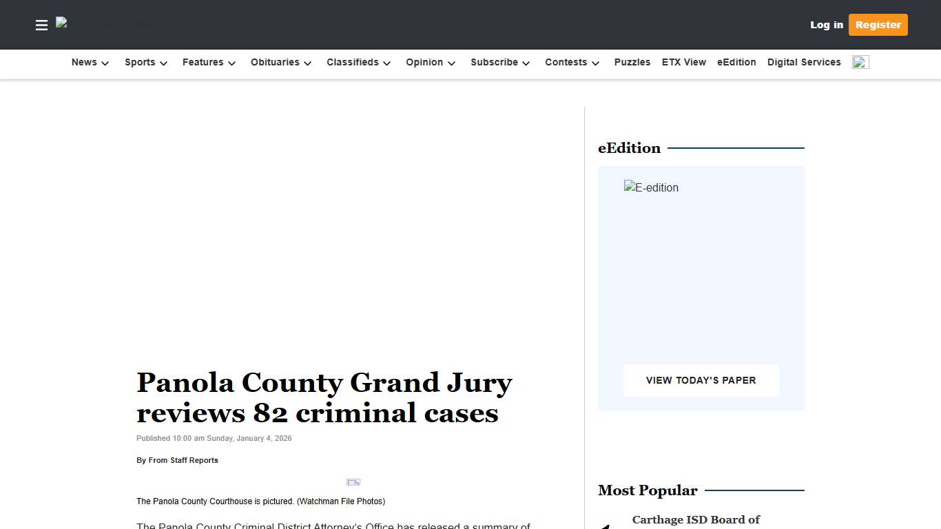 Panola County Grand Jury reviews 82 criminal cases Panola Watchman