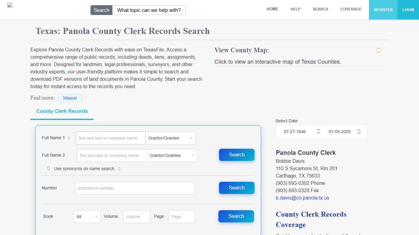 Panola County Clerk Records Search TexasFile